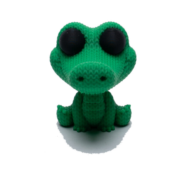 Front view of knitted gator duck