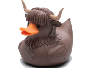 Highland Cow as a character duck. Very cute with the horns and fringe bangs.