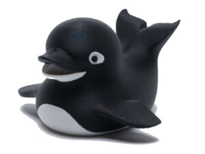 Black and white Orca character duck.