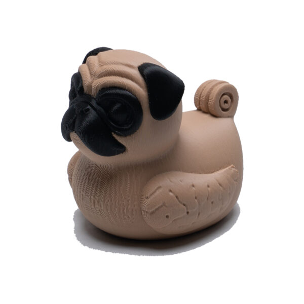 Brown and black Pug Duck