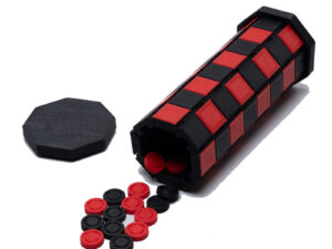 Travel Checker Set in Black and red.