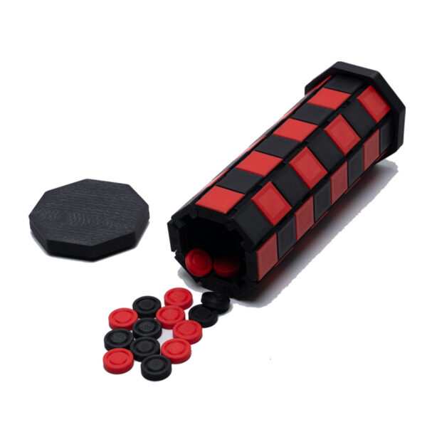 Travel Checker Set in Black and red.