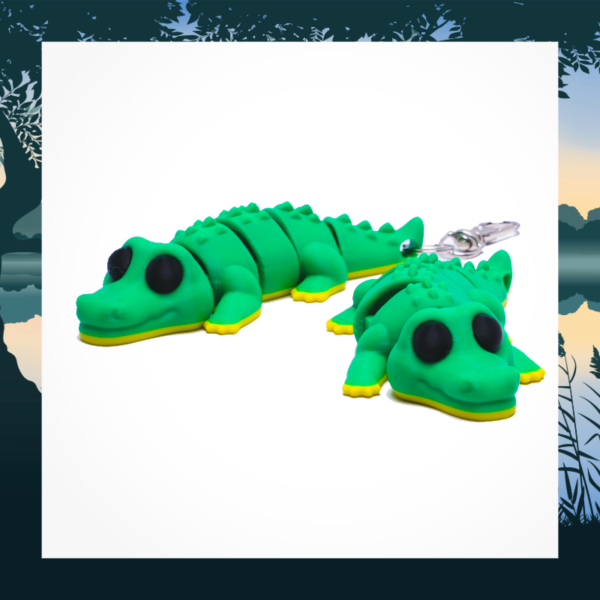 2 green alligator clip on wearable toys