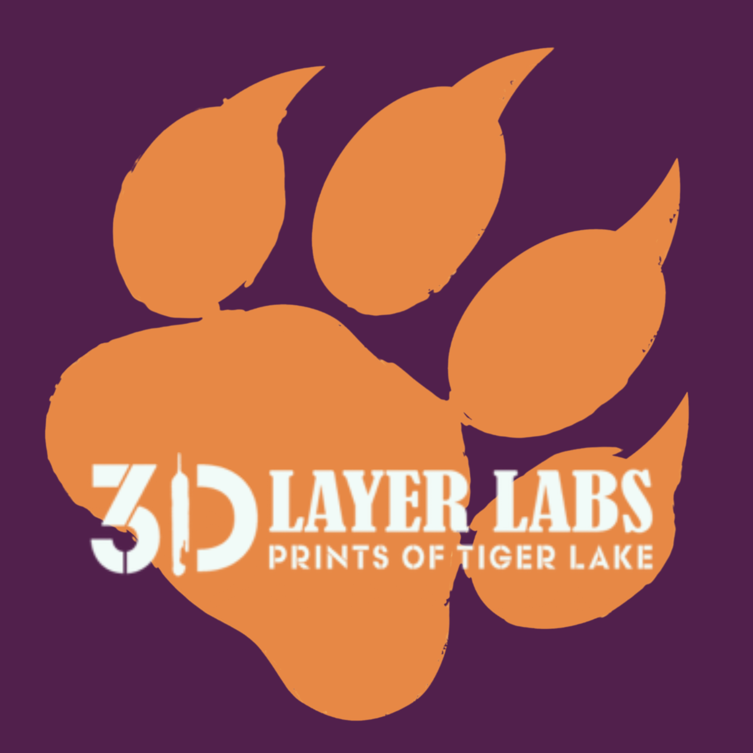 Tiger paw logo for 3D layer Labs 3D printing